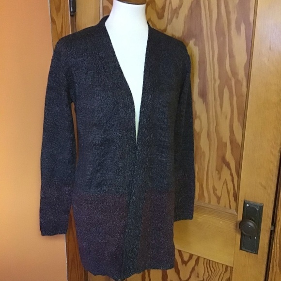 Karen Scott charcoal n red oversized cardigan - Picture 9 of 12